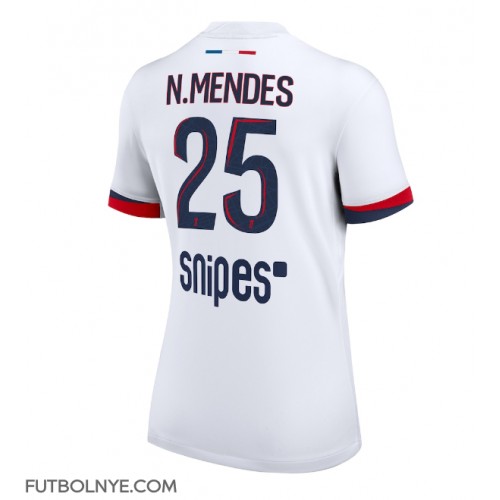 Camiseta Paris Saint-Germain Nuno Mendes #25 Visitante Equipación para mujer 2025-26 manga corta